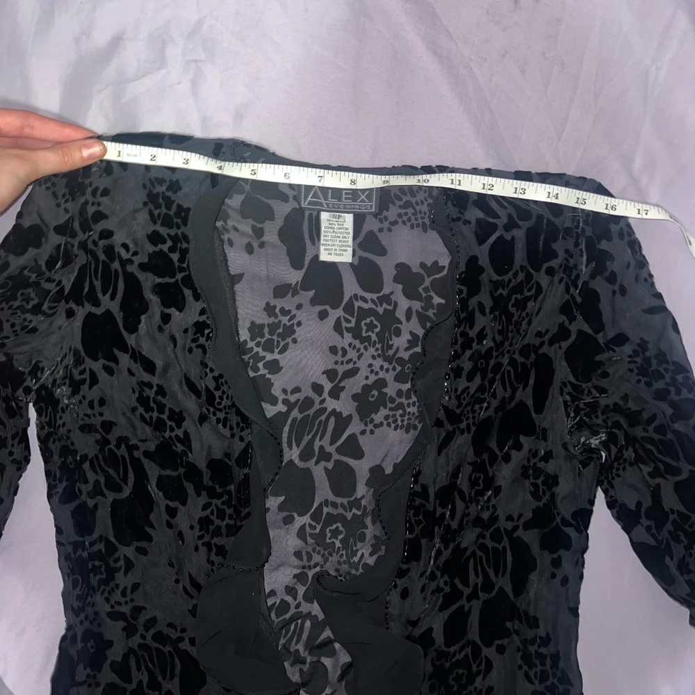 Vintage Velvet Black Floral Cardigan - Picture 7 of 9